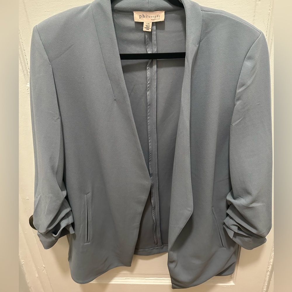 Philosophy Light Blue Open Blazer